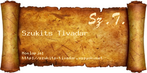 Szukits Tivadar névjegykártya